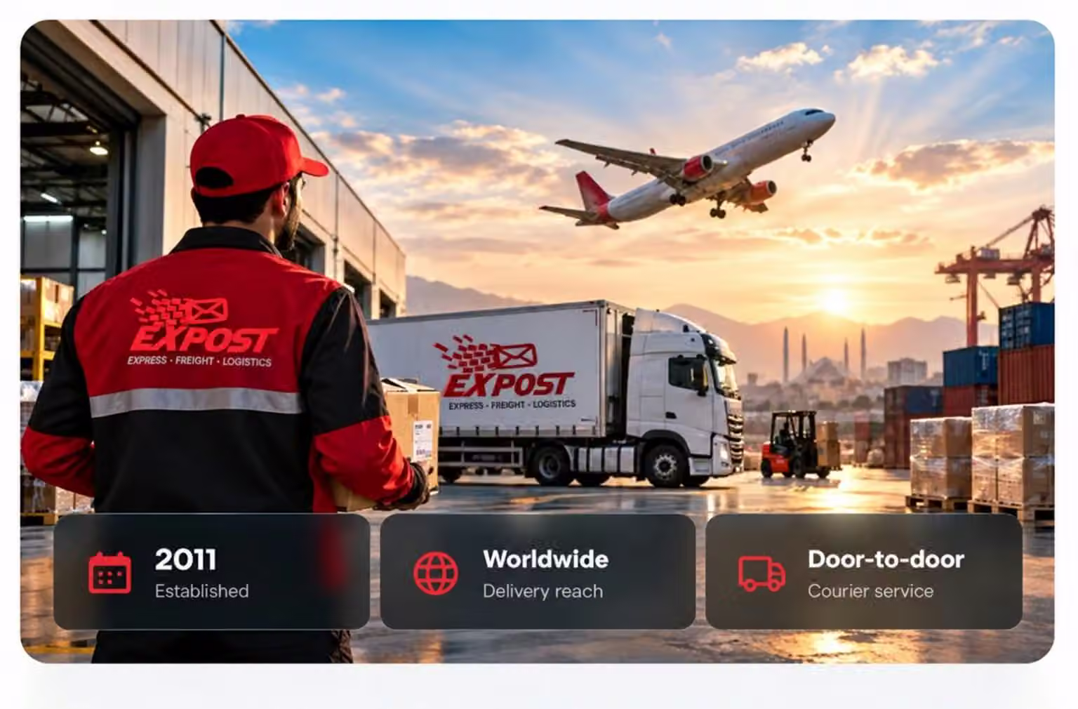 EXPOST worldwide courier, aircraft, truck and cargo operations